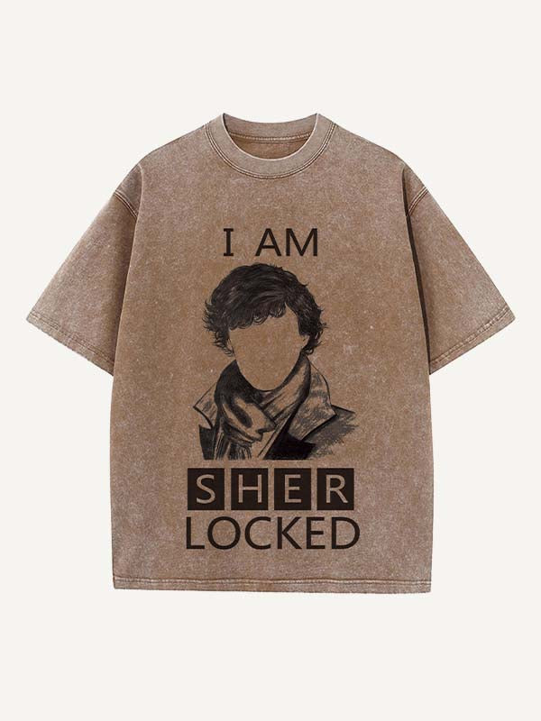 Sherlock Print Round Neck T-shirt