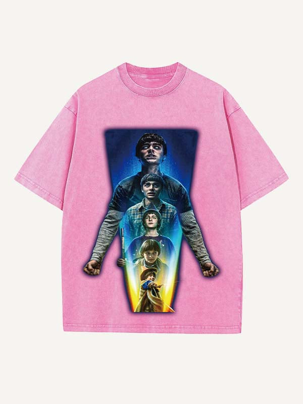 Stranger Things Print Round Neck T-shirt