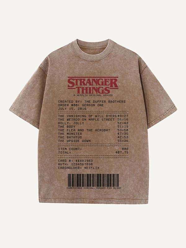 Stranger Things Print Round Neck T-shirt