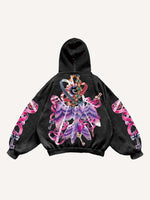 Eye&Wing&Graphic Print Slant Pockets Hoodie