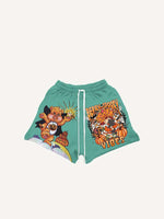 Halloween Care Bears&Strawberry Shortcake Print Drawstring Waist Shorts