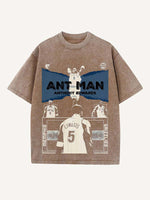 Anthony Edwards Print Round Neck T-shirt
