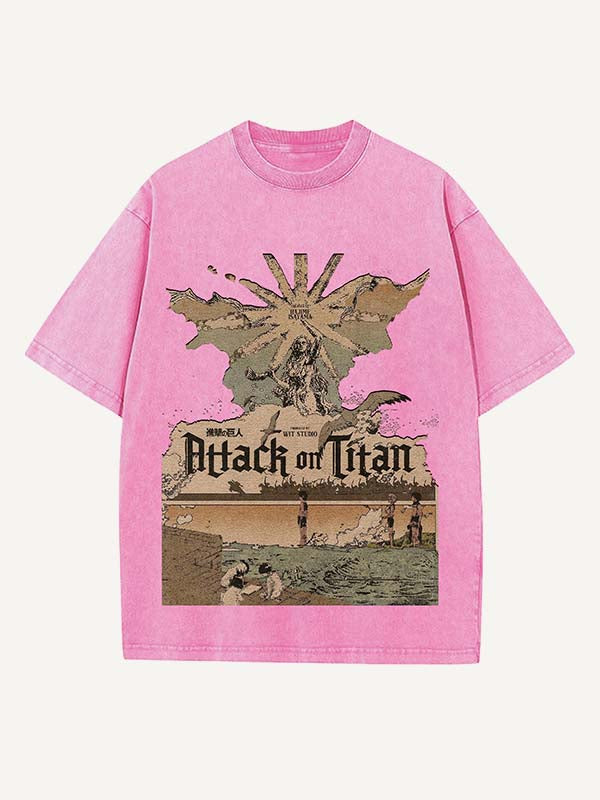 Attack on Titan Print Round Neck T-shirt