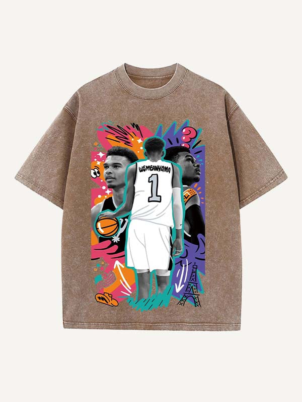 Victor Wembanyama Print Round Neck T-shirt