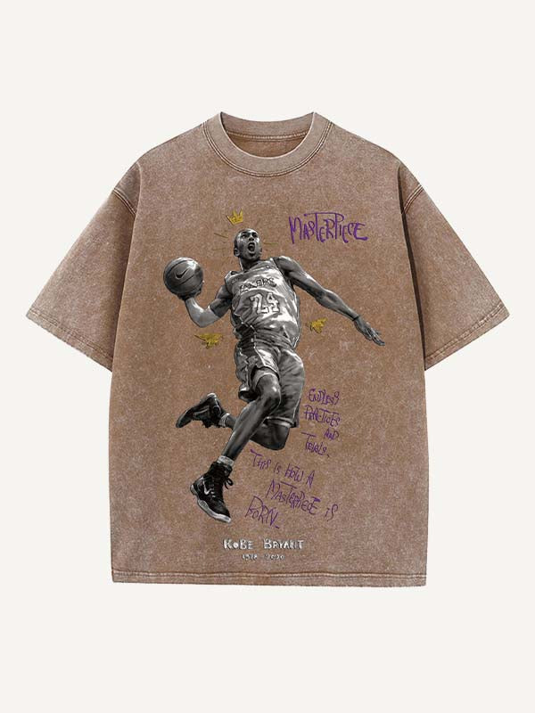 Kobe Bryant Print Round Neck T-shirt