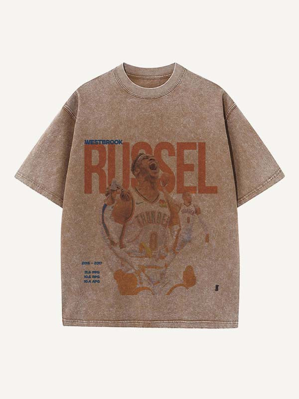 Russell Westbrook Print Round Neck T-shirt