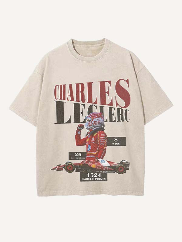 Charles Leclerc Print Round Neck T-shirt