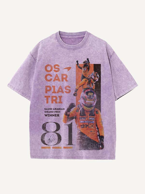 Oscar Piastri Print Round Neck T-shirt