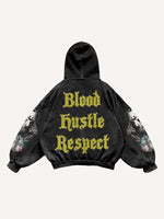 Halloween Horror Print Slant Pockets Hoodie