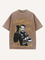 Sergio Perez Print Round Neck T-shirt