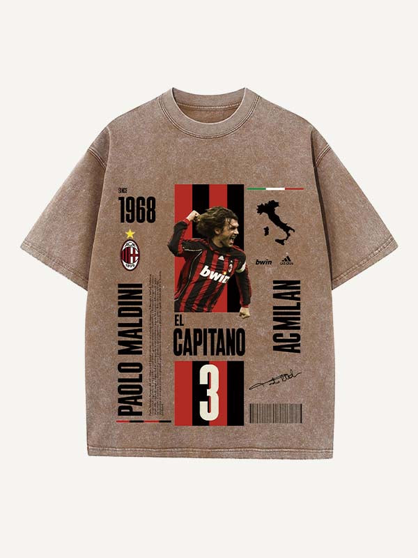 Paolo Maldini Print Round Neck T-shirt