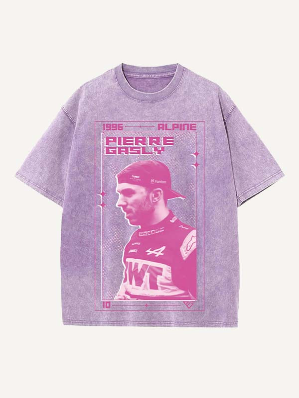 Pierre Gasly Print Round Neck T-shirt