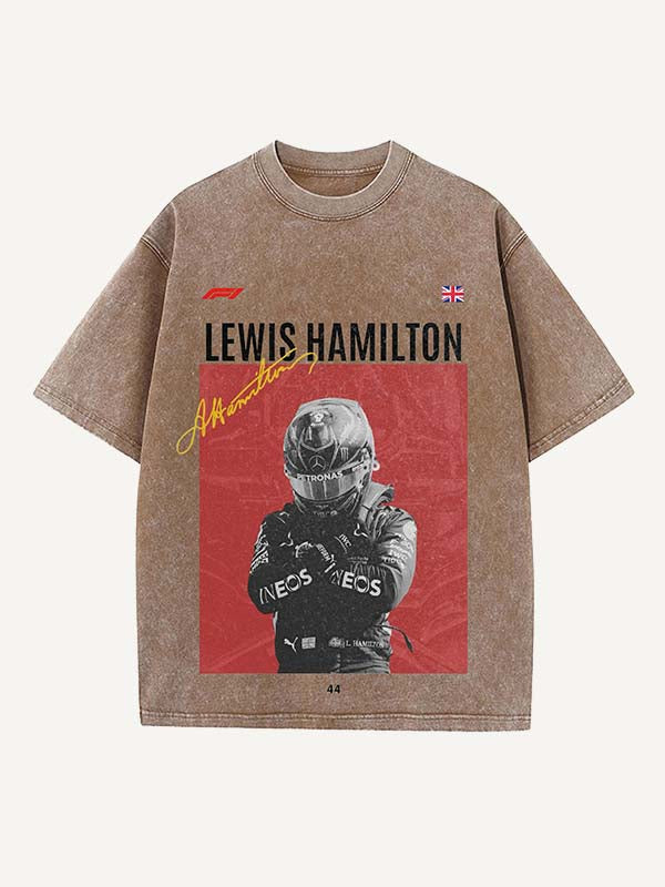 Lewis Hamilton Print Round Neck T-shirt