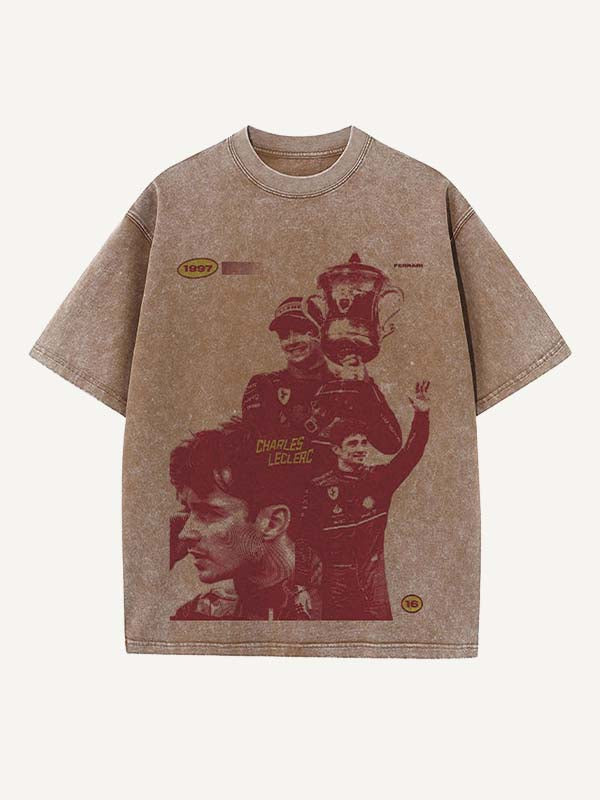Charles Leclerc Print Round Neck T-shirt