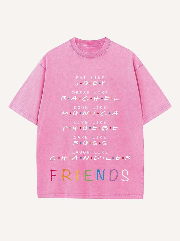 Friends Print Round Neck T-shirt