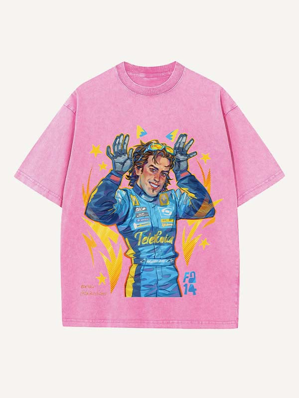 Fernando Alonso Print Round Neck T-shirt