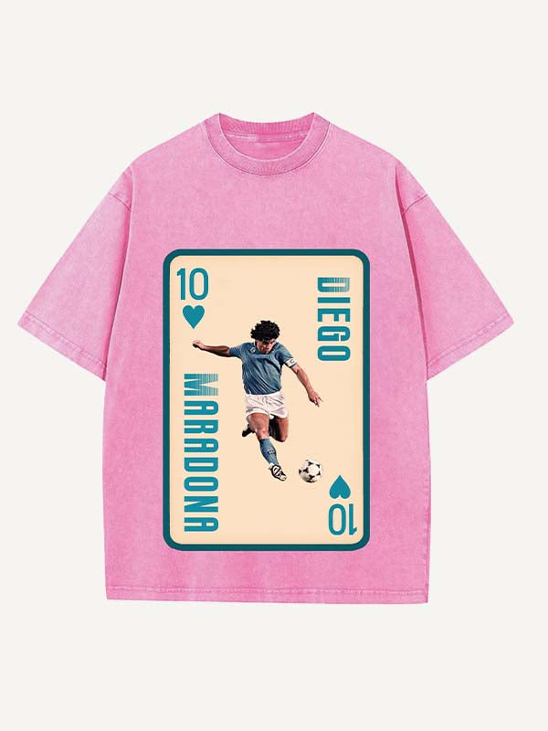 Diego Maradona Print Round Neck T-shirt