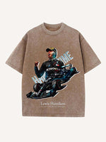 Lewis Hamilton Print Round Neck T-shirt