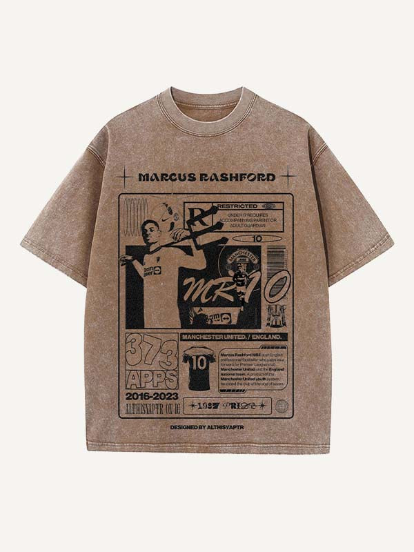 Marcus Rashford Print Round Neck T-shirt