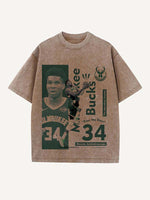 Giannis Antetokounmpo Print Round Neck T-shirt