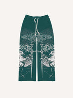 Figure&Horse&Wing&Graphic Print Elastic Waist Pants