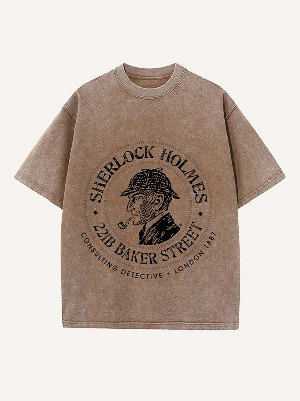 Sherlock Print Round Neck T-shirt