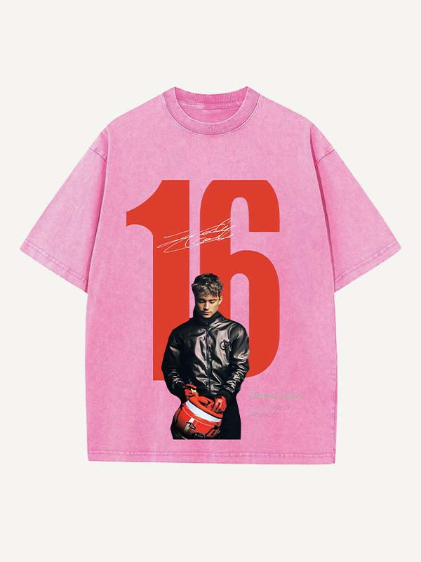 Charles Leclerc Print Round Neck T-shirt