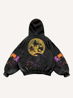 Halloween Hocus Pocus Print Slant Pockets Hoodie