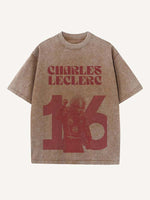 Charles Leclerc Print Round Neck T-shirt