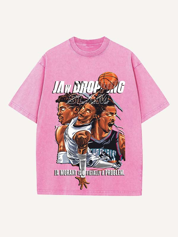 Ja Morant Print Round Neck T-shirt