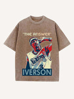 Allen Iverson Print Round Neck T-shirt