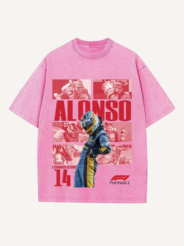 Fernando Alonso Print Round Neck T-shirt
