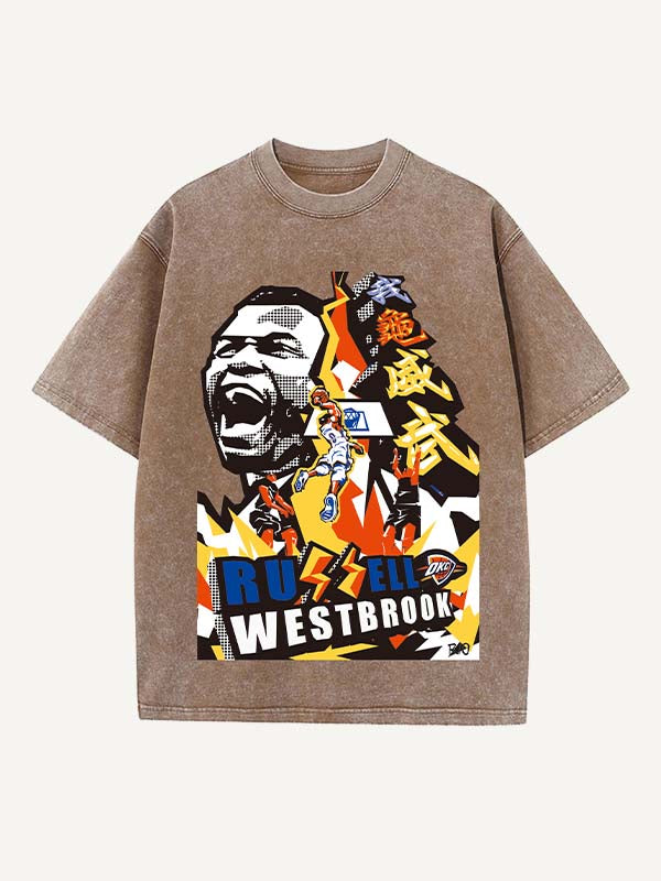 Russell Westbrook Print Round Neck T-shirt