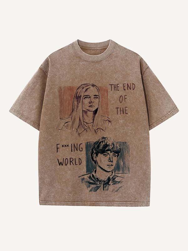 The End of the Fxxxing World Print Round Neck T-shirt