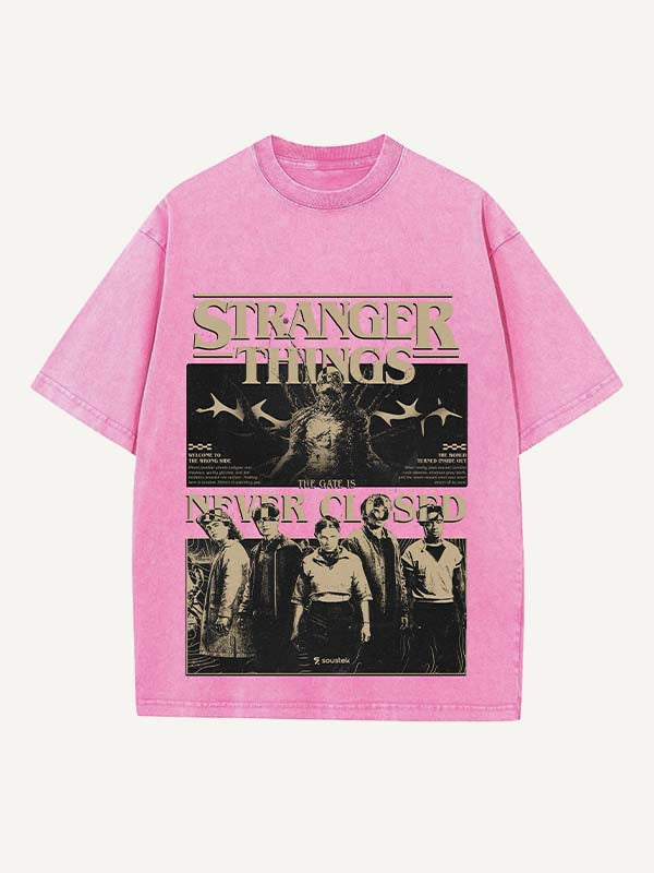 Stranger Things Print Round Neck T-shirt