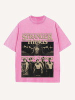 Stranger Things Print Round Neck T-shirt