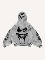 Joker&Angel&Demon&Pistol Print Slant Pockets Hoodie
