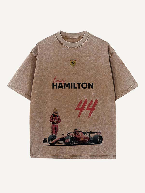 Lewis Hamilton Print Round Neck T-shirt