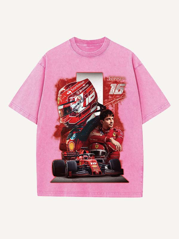 Charles Leclerc Print Round Neck T-shirt