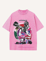 Sergio Perez Print Round Neck T-shirt