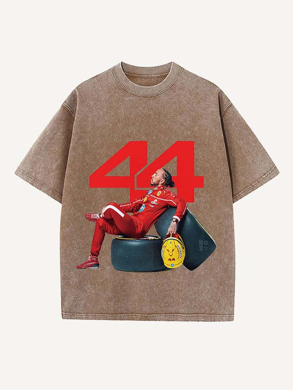 Lewis Hamilton Print Round Neck T-shirt