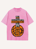 Basketball Aesthetic Print Round Neck T-shirt
