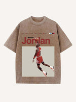 Michael Jordan Print Round Neck T-shirt