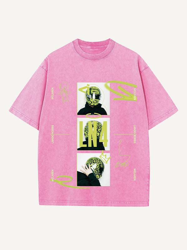 Lando Norris Print Round Neck T-shirt