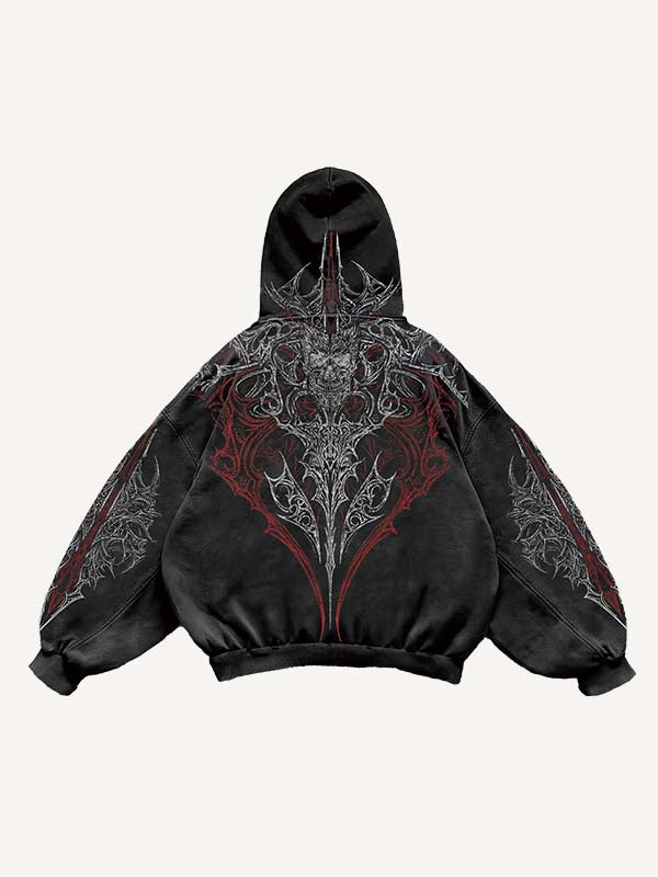 Graphic Print Slant Pockets Hoodie