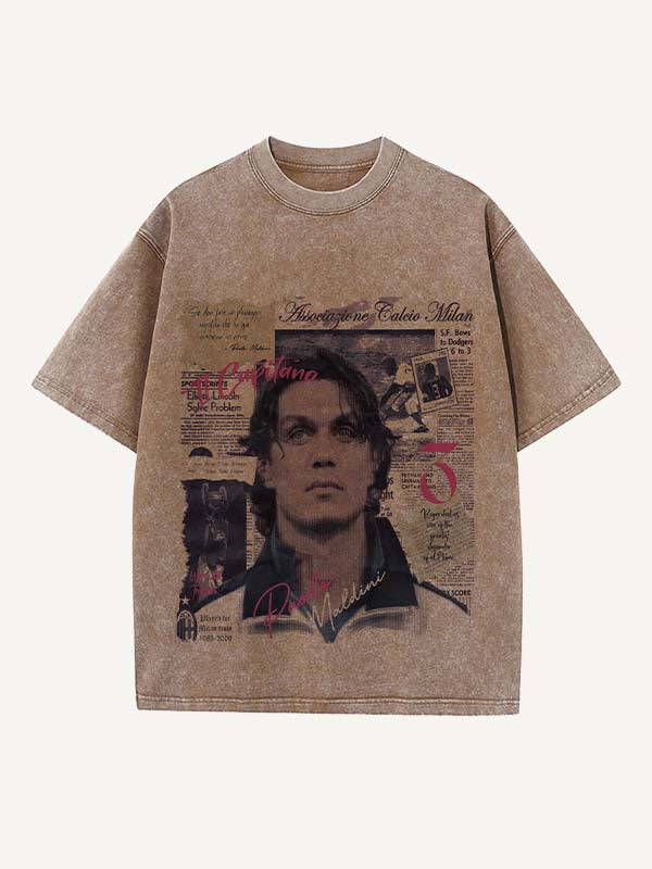 Paolo Maldini Print Round Neck T-shirt