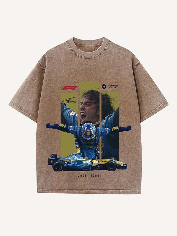 Fernando Alonso Print Round Neck T-shirt
