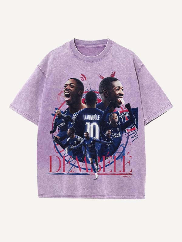 Ousmane Dembélé Print Round Neck T-shirt