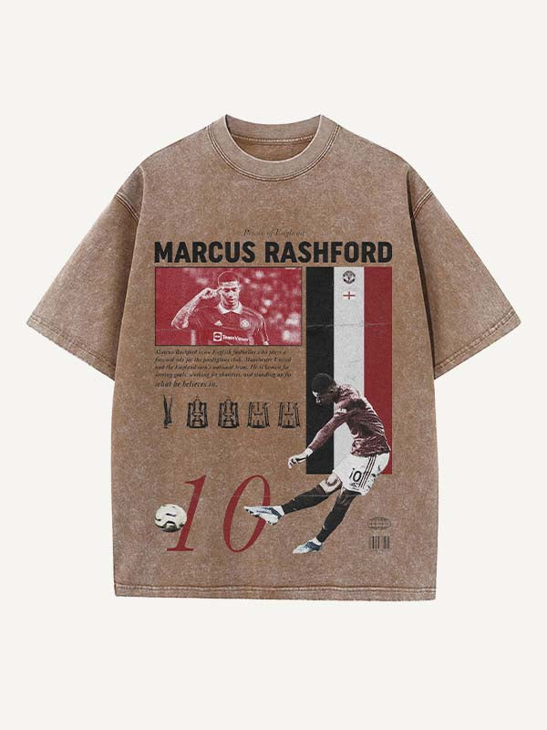 Marcus Rashford Print Round Neck T-shirt