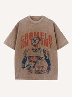 Carmelo Anthony Print Round Neck T-shirt